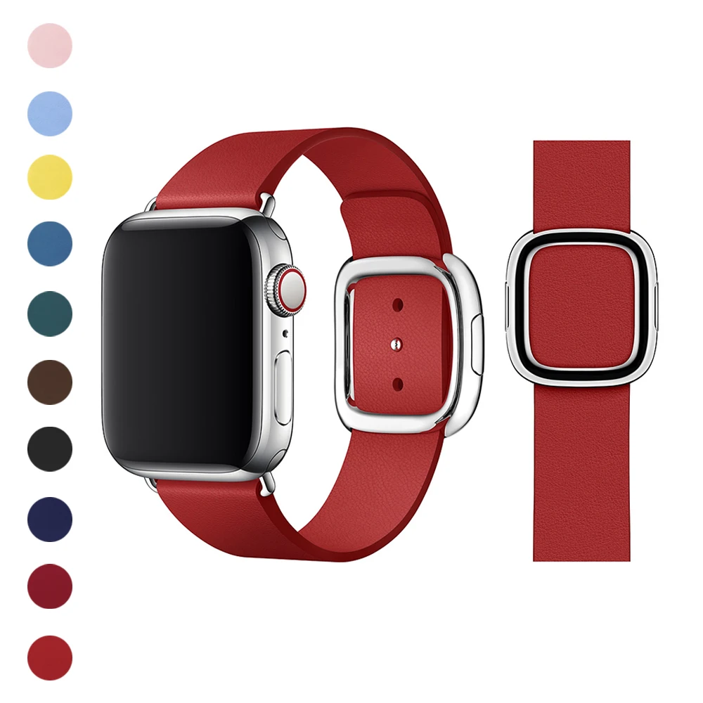 Спортивный современный ремешок из натуральной кожи для Apple Watch Band 4 44 мм 40 браслет