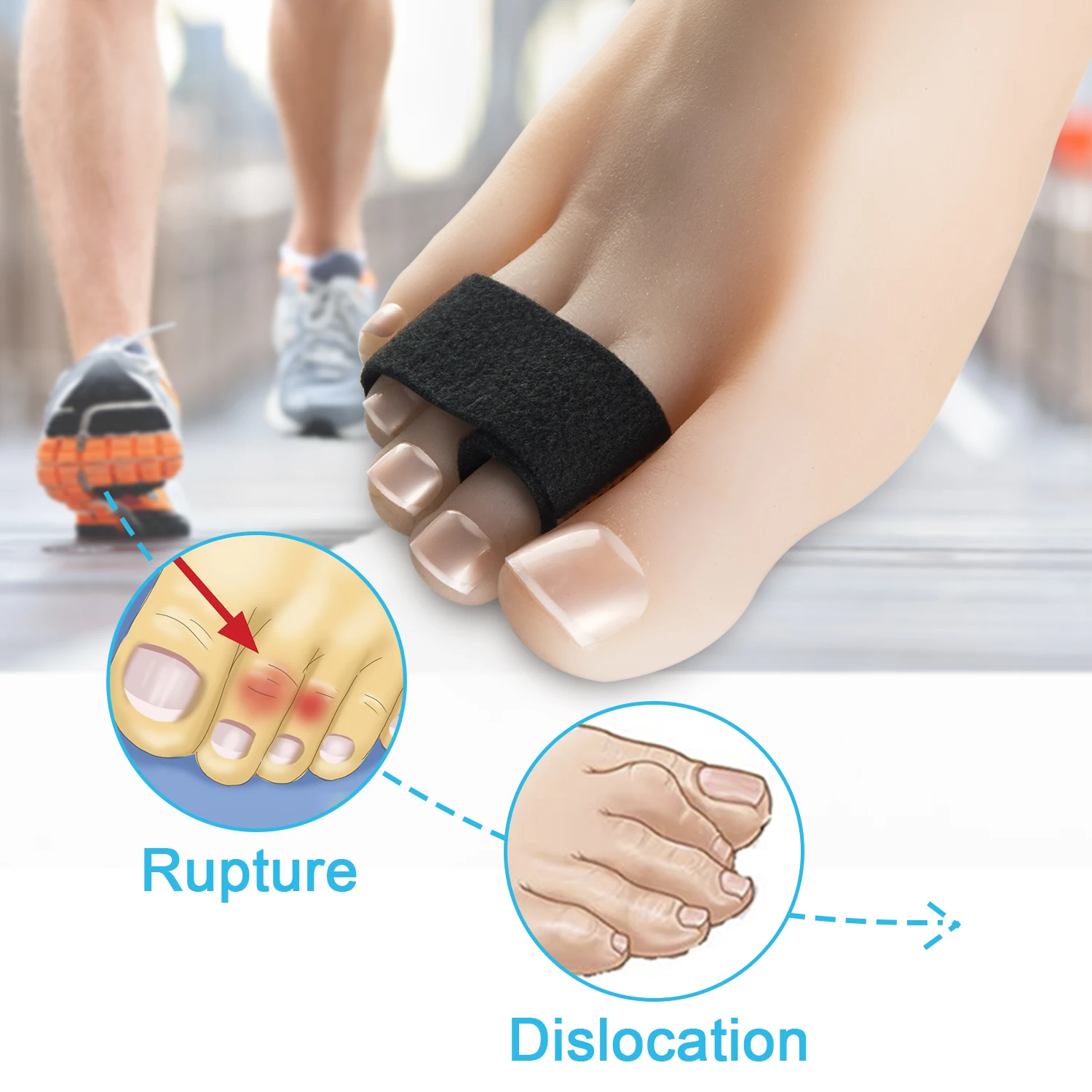 10pcs Fabric Toe Finger Wrap Hammer Toe Hallux Valgus Corrector Straightener Cushioned Bandages Toe Separator Splints Tape D2871