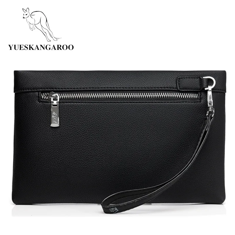 YUESKANGAROO, мужские кошельки, повседневные, деловые, мужской клатч, высокое качество, на молнии, конверт, Длинный кошелек, тонкая сумка, кожа, мужской кошелек
