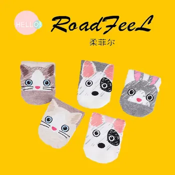 

Wholesale Cartoon animal print ladies cotton socks cute cat socks funny student socks pink fuzzy socks
