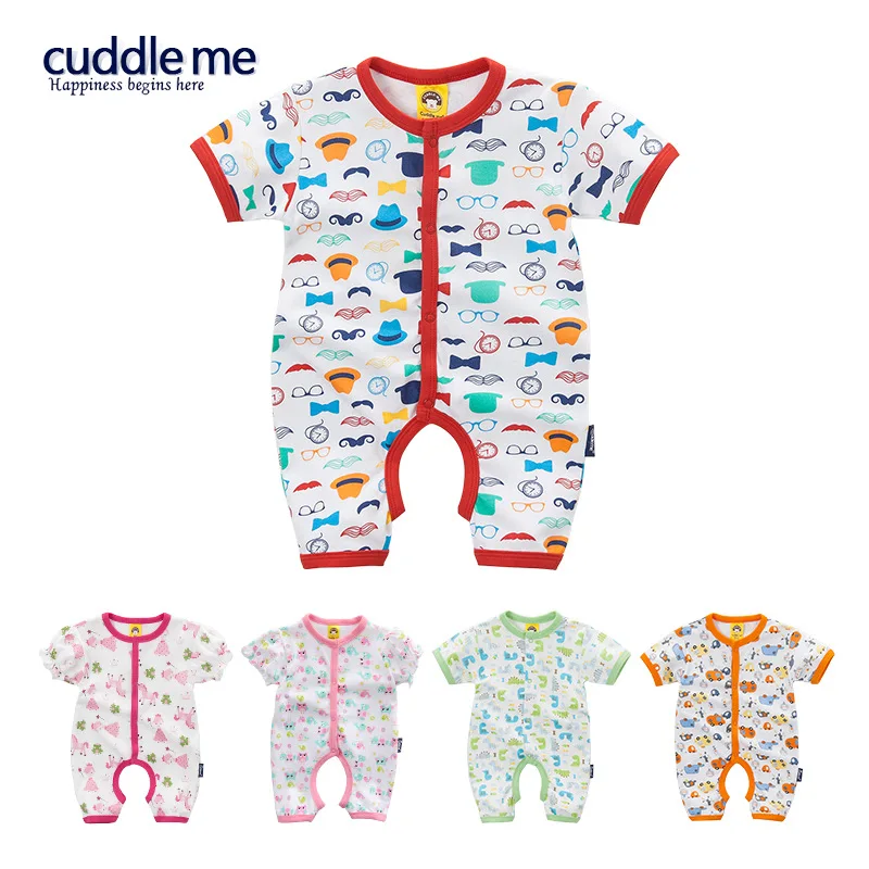 

[Cuddle Me] 2018 Open Crotch Hot Sales New Style One Piece Baby Clothes Romper Onesie Climbing Clothes