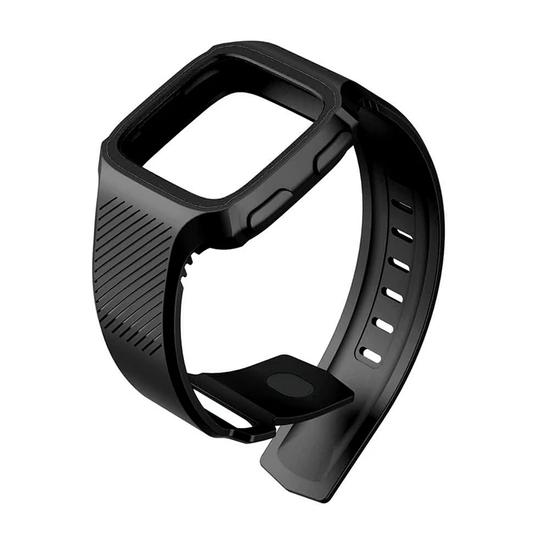 Спортивные часы ремешок для Fitbit часы Versa ремешок мягкий силиконовый сменные полосы ремешок для Fitbit Versa ремешок черный