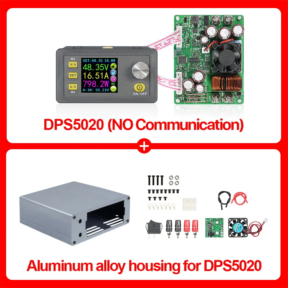 DPS5020 case A2 RD DP и DPS источник питания 2 вида корпус постоянного напряжения тока корпус цифровой контроль понижающий преобразователь напряжения только коробка - Цвет: DPS5020 case A2