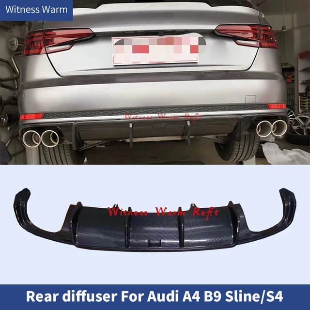 Für S4 Carbon Faser Heckschürze Diffusor Lip Spoiler für Audi A4