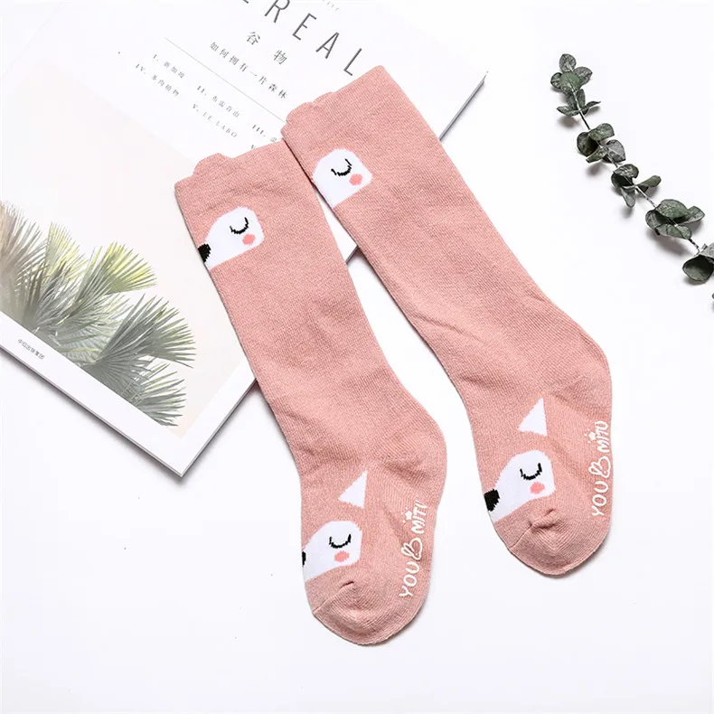 Pink Cat Детские гольфы для новорожденных Нескользящие хлопковые носки для мальчиков и девочек, детские носки для маленьких девочек Носки Детские носки гетры Носки - Цвет: Pink Cat