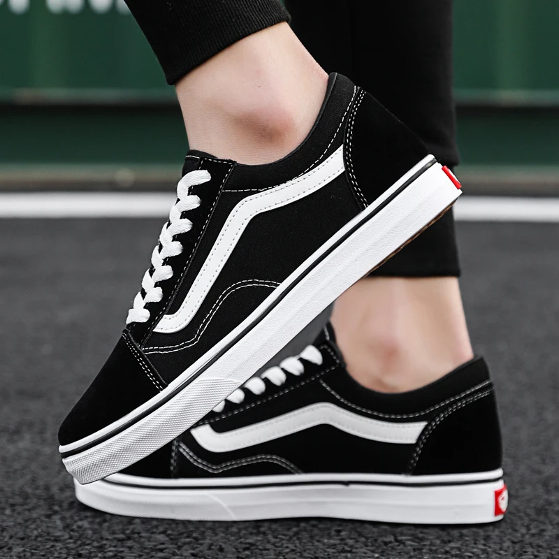 Mejor precio Zapatillas de deporte de lujo con cordones para hombre y mujer, zapatos vulcanizados de color negro, suela de goma, informales, antideslizantes, de lona, talla grande, para otoño mmQKMD61VD7