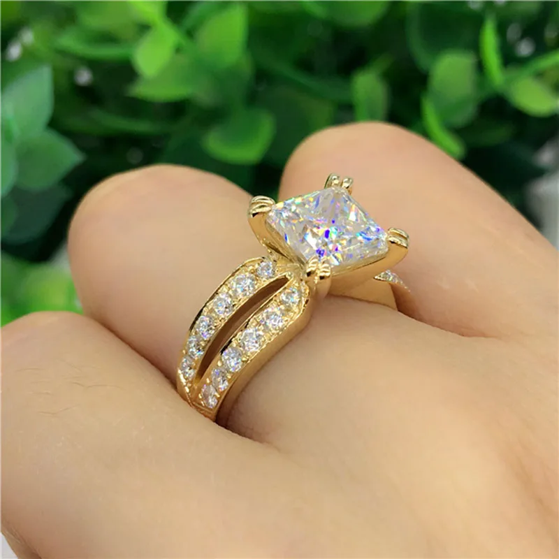 18K Gold ring 2ct D color VVS Moissanite Diamond Ring Wedding ring With national certificate 006