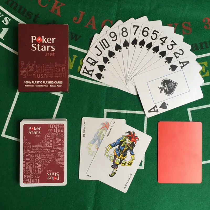 2Red K8356 2 компл./лот Baccarat Texas Hold'em пластиковые игральные карты водонепроницаемые атласные для покера карты Pokerstar настольная игра 2,48*3,46 дюймов - Цвет: 2Red