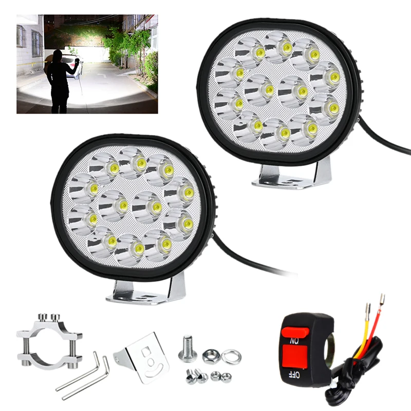 2White Light 1Switch 3 режима 12 Светодиодный 22 Вт светодиодный головной светильник для мотоцикла белый и желтый стробоскопический рабочий светильник мотоциклетный головной светильник Точечный светильник налобный фонарь точечный светильник - Испускаемый цвет: 2White Light 1Switch