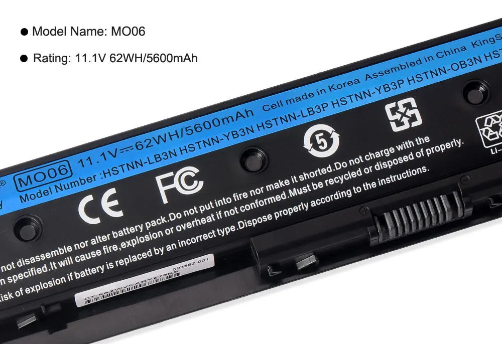 Bateria do Portátil para hp Pavilion Dv67000 Dv68000 Dv7-7000 672326421 672412001 Hstnn-lb3p Hstnn-yb3n Mo06 Mo09 Kingsener-mo06 - Imagem 2