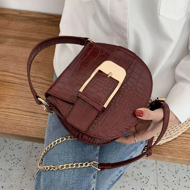 

Designer PU Leather Crossbody Bags For Women Crocodile Print Small Chain Shoulder Messenger Bag Ladies Shoulder Hand Bags