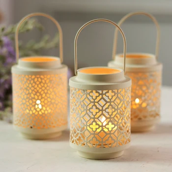 

Modern Small Candle Holders Lantern Metal Nordic Wall Candle Holders Hanging Iron Portavelas Home Decoration Lighthouse AD50CH