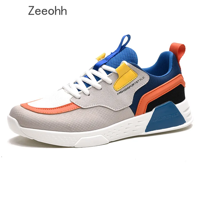 

Zeeohh Man's Sneakers Chunky Wedge Dad Shoes Couple INS Hot Harajuku Style Lace-Up Mesh Flock Male Sneakers Brand Men Shoes