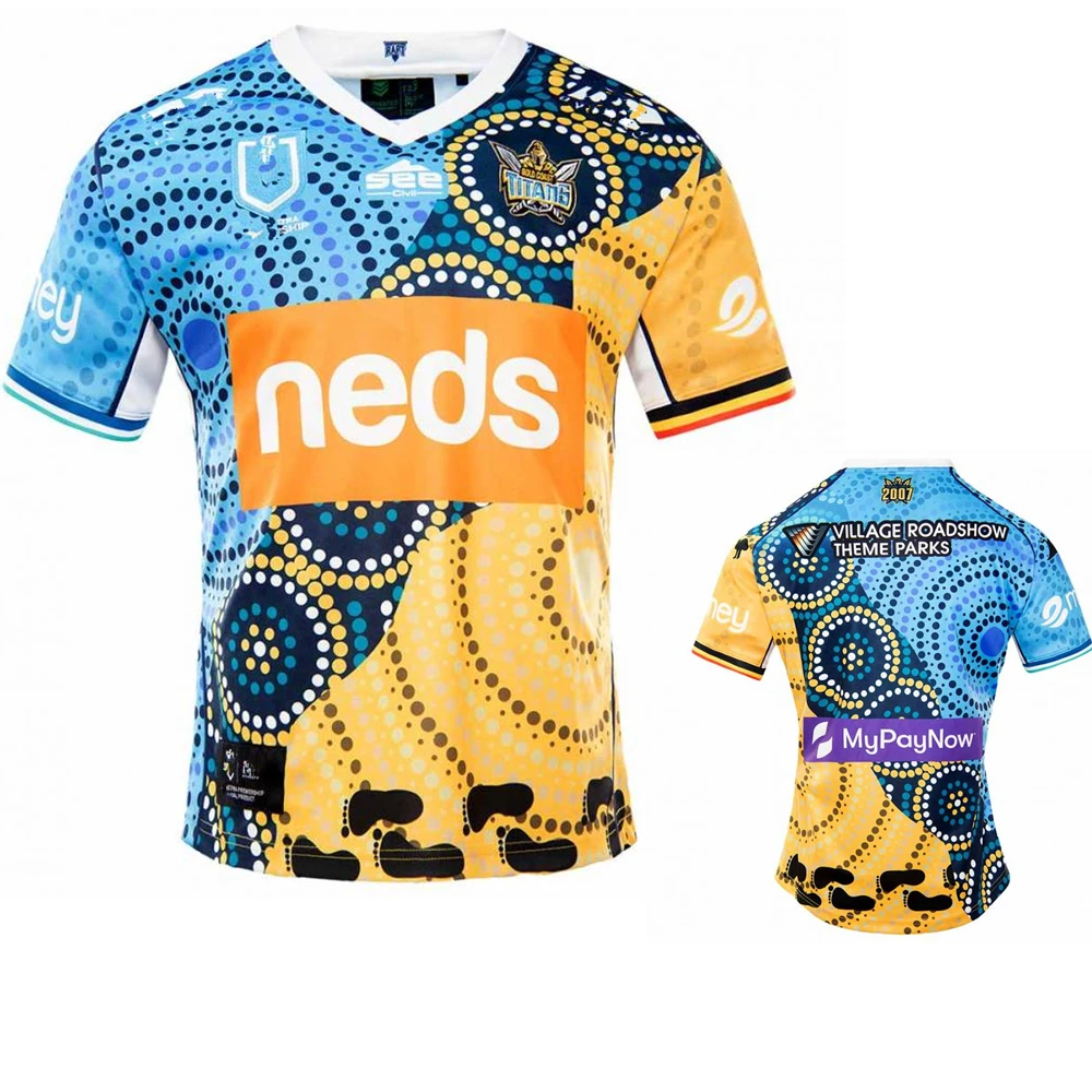 Rugby Jersey 2021 2022 Australia Gold Coast Titans Mens Indigenous