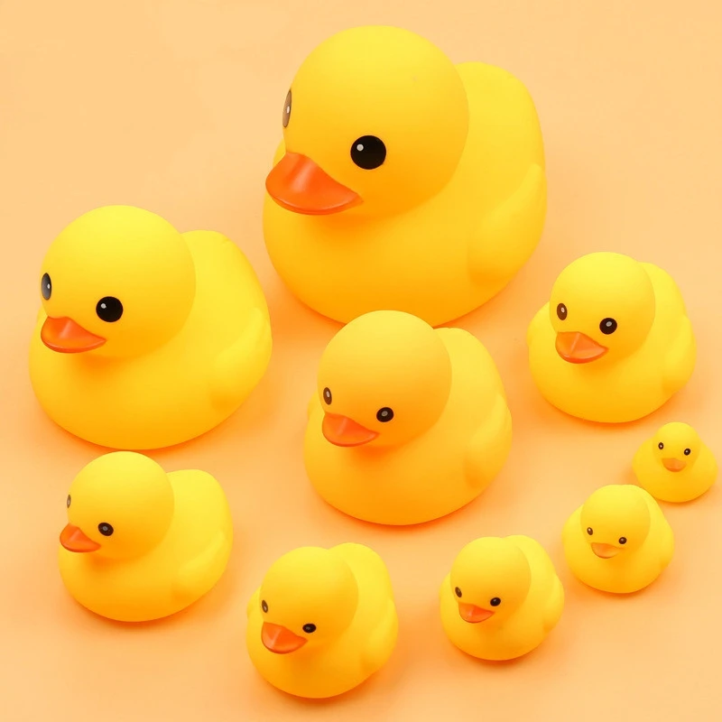 Beach Bath Float Cute Yellow Duck Kawaii Animal Rubber Ducks Funny Toy Baby Bath Bathroom Swimming Pool Water Toys For Children