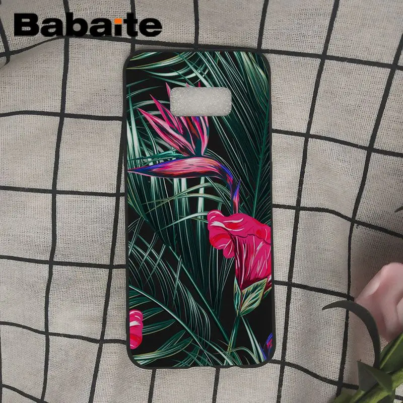 Babaite тропические листья черный ТПУ мягкий чехол для телефона samsung Galaxy s10 s10plus s9 s8 plus s7 s6edge мобильные чехлы