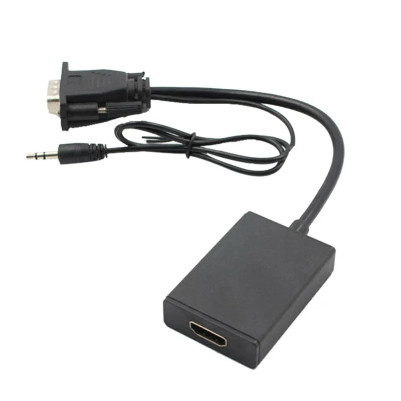  Tv Hdtv Av Video Cavo Adattatore Del Convertitore Durevole Vga Maschio a Hdmi 1080P Uscita Hd + Aud