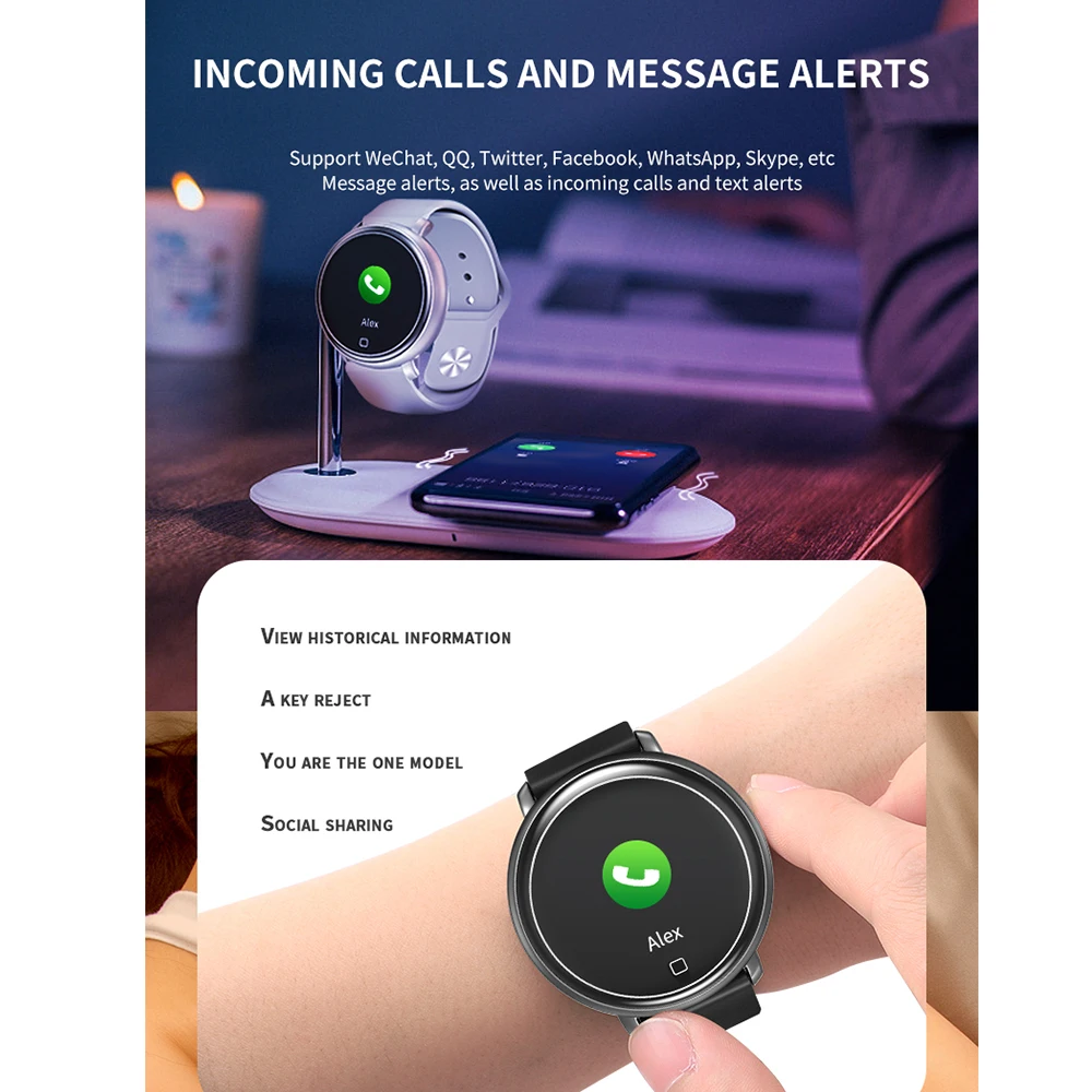 Фитнес-трекер Браслет, Bluetooth Смарт-часы пульсометр контроль артериального давления вызов сообщение напоминание цветной экран