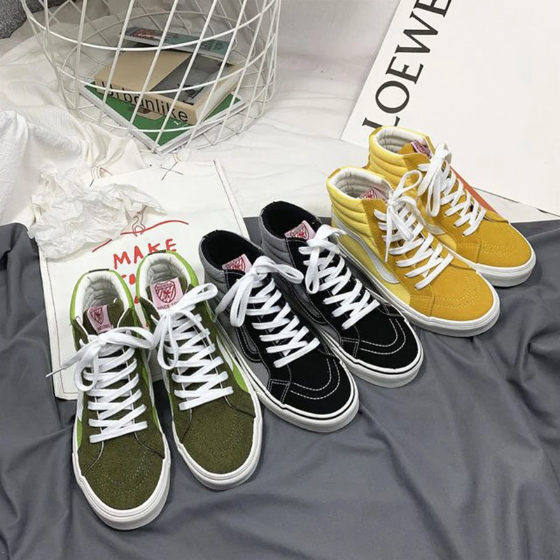 

Famous high-top canvas shoes female new Korean version of the wild elegant wind ins street shot Hong Kong students women's shoes