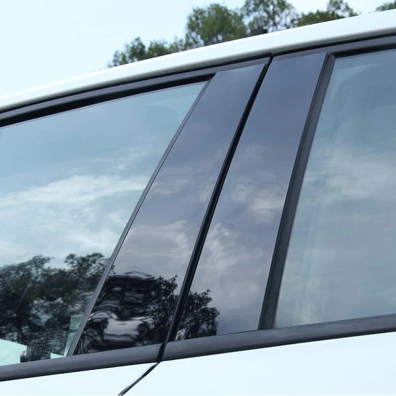 

Window 6PCS Set Black Pillar Posts Trims For Honda Civic 2016-2018 Latest Durable Part Tool Replacement