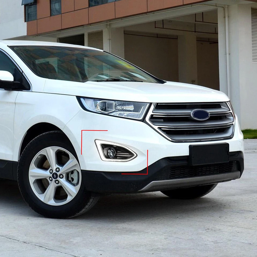 CSCSNL 1 пара светодиодный DRL для Ford Edge дневного света 12 В водонепроницаемый желтый siganl противотуманная фара DRL с отверстием противотуманной фары