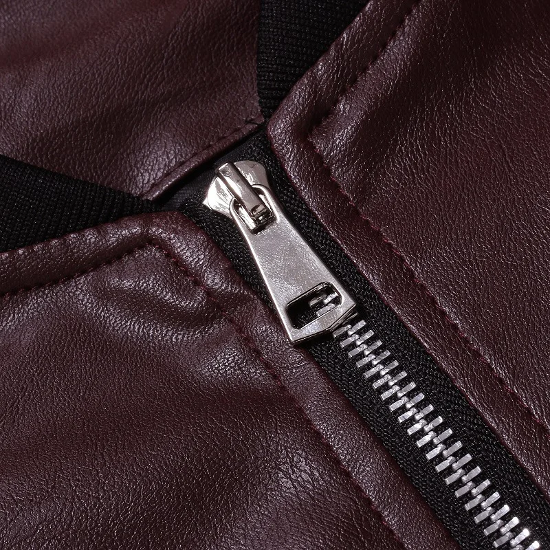 Осень и зима стиль Европа и Америка Мужская мода Англия стоячий воротник Slim Fit локомотивное кожаное пальто куртка мужская