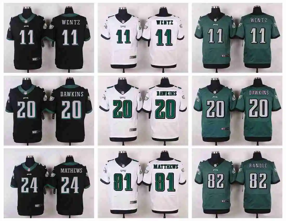 Stitiched, Philadelphia 7 Sam Bradford, 11 Carson Wentz 20 Brian Dawkins 43 Darren Sproles Elite для мужчин Джерси