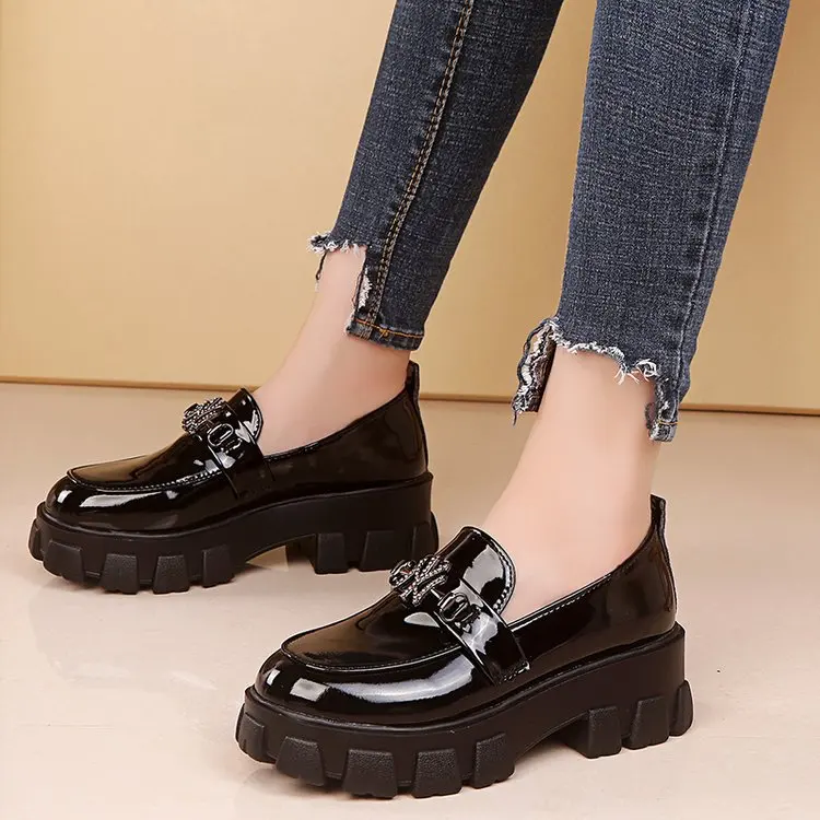 

2019 Autumn New Style Platform British-Style Retro Fashion Korean-style Versatile Fashion Love Women's