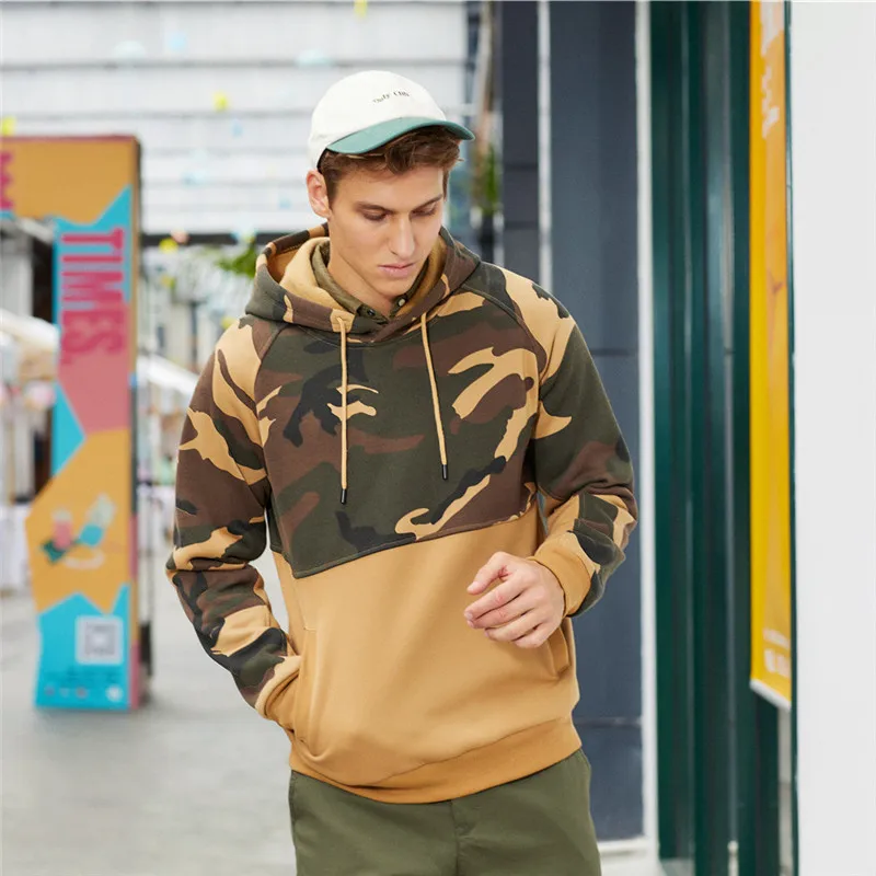 

GustOmerD 2019 New Autumn Hooded Men's Sweatshirts Patchwork Camouflage Pullovers Men Hoodies Casual Slim Fit Hoodies Men
