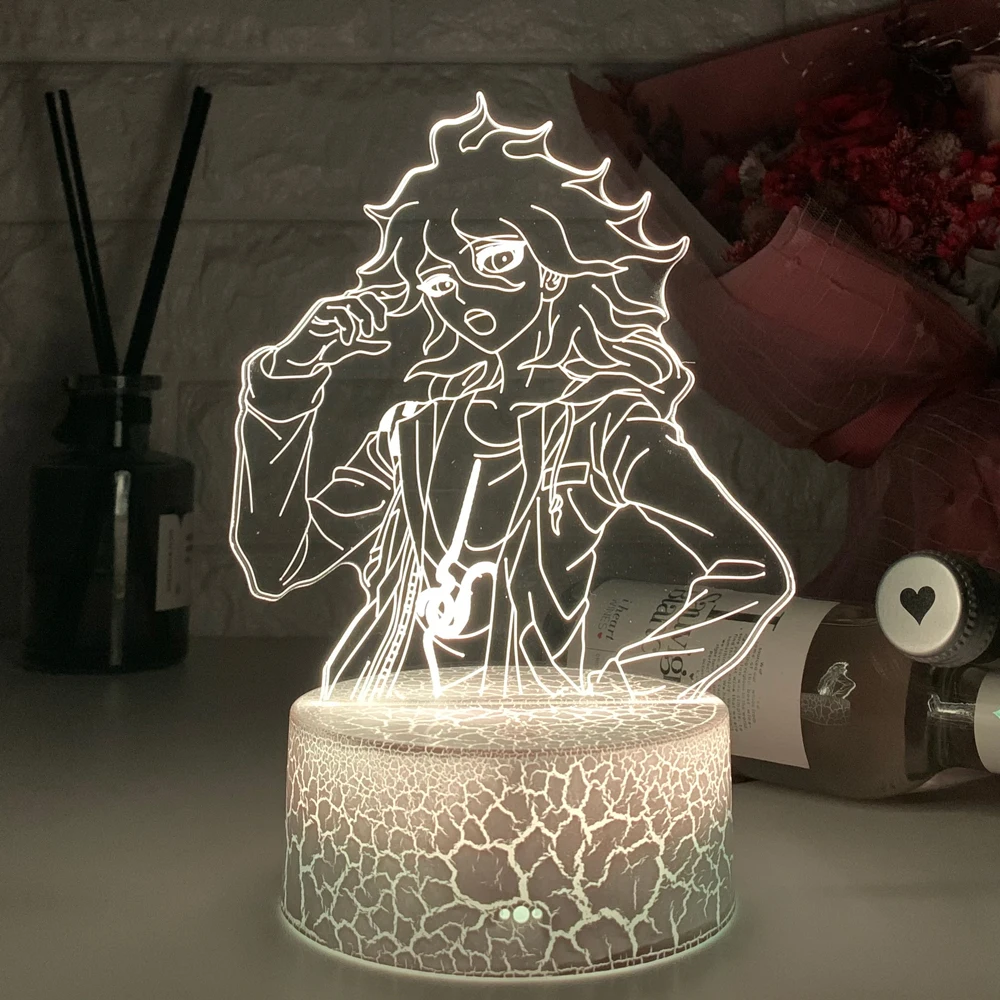 3d Led Lamp Anime Figure Danganronpa Nagito Komaeda for Kids Bedroom Decoration Night Light Birthday Gift Room Decor Desk Lamps childrens night lights