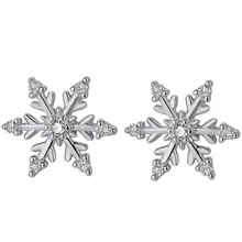 Серьги-гвоздики, новинка,, модные, супер блестящие, снежинки, циркон, 925 пробы, серебряные серьги для женщин,, ювелирные изделия, Kolczyki