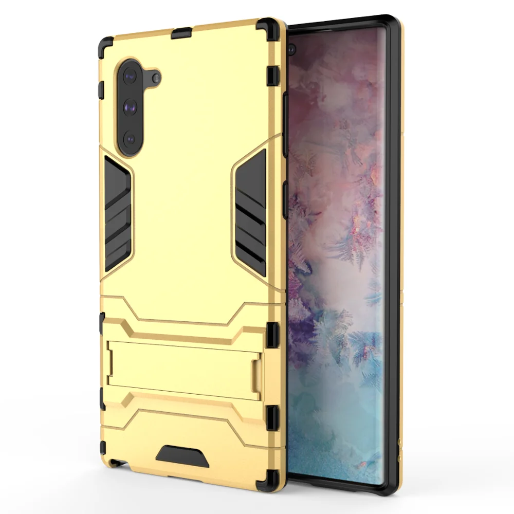 Чехол Tigenkey для samsung Galaxy note10 pro, задняя крышка с подставкой, противоударный чехол для samsung Galaxy note10 pro - Цвет: Gold