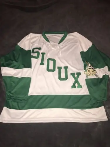 Белый 1959 Ретро унд Северная Дакота Fighting Sioux Ретро Возврат хоккейная Джерси Вышивка сшитая под заказ любое количество и имя - Цвет: Белый