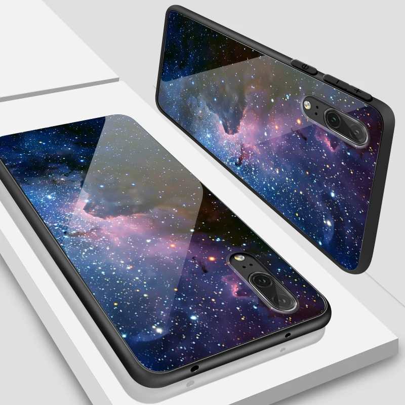 Чехлы из закаленного стекла для huawei Enjoy 9s Mate20 Lite Pro Nova 2 3i 4 P Smart+ P20 P30 Honor Play Star противоударный защитный чехол - Цвет: W104