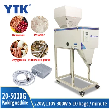 

5000G 220V 50Hz Stainless Steel Weighing and Packing Machine Pellet Powder Grain Hardware Small Piece Filling Machine