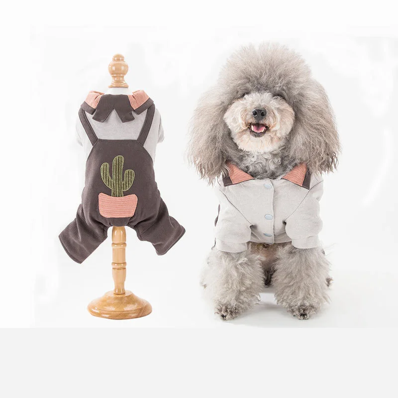 Зимняя одежда для собак, модный теплый комбинезон для маленьких и средних собак, костюм для собаки чихуахуа, французская одежда для бульдога - Цвет: Серый