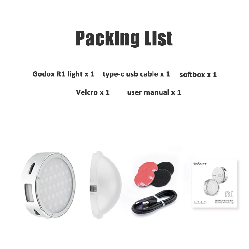 Godox R1 RGB светодиодный светильник портативный мини карманный заполняющий