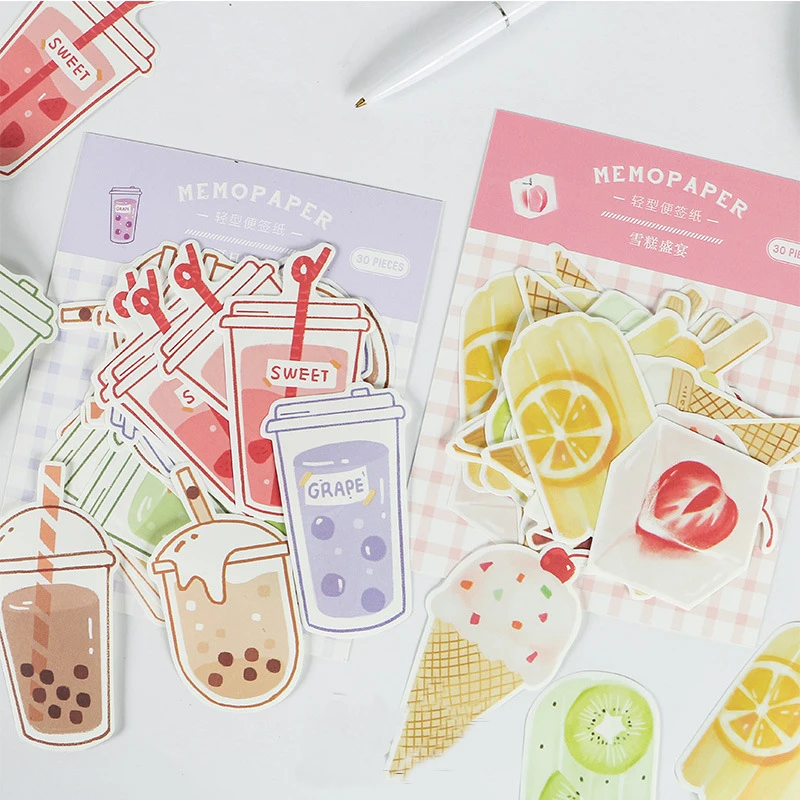 

Summer Ice Drink Series Creative Fresh and Lovely Message Note 30PCS