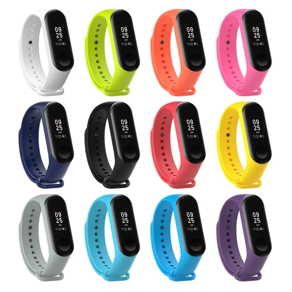 

Solid Color Wristband Wrist Strap Bracelet With Secure Faster Smart Watch Accessories for Xiaomi Band 3 Bracelet Replacement