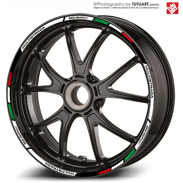 

12PCS Custom Motorcycle Wheel Sticker stripe Reflective Rim For DUCATI MTS 821 959