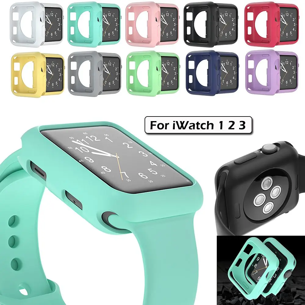 Защитный чехол для Apple Watch 3 2 1 38 мм 42 умные часы 360 прозрачный из ТПУ с полным