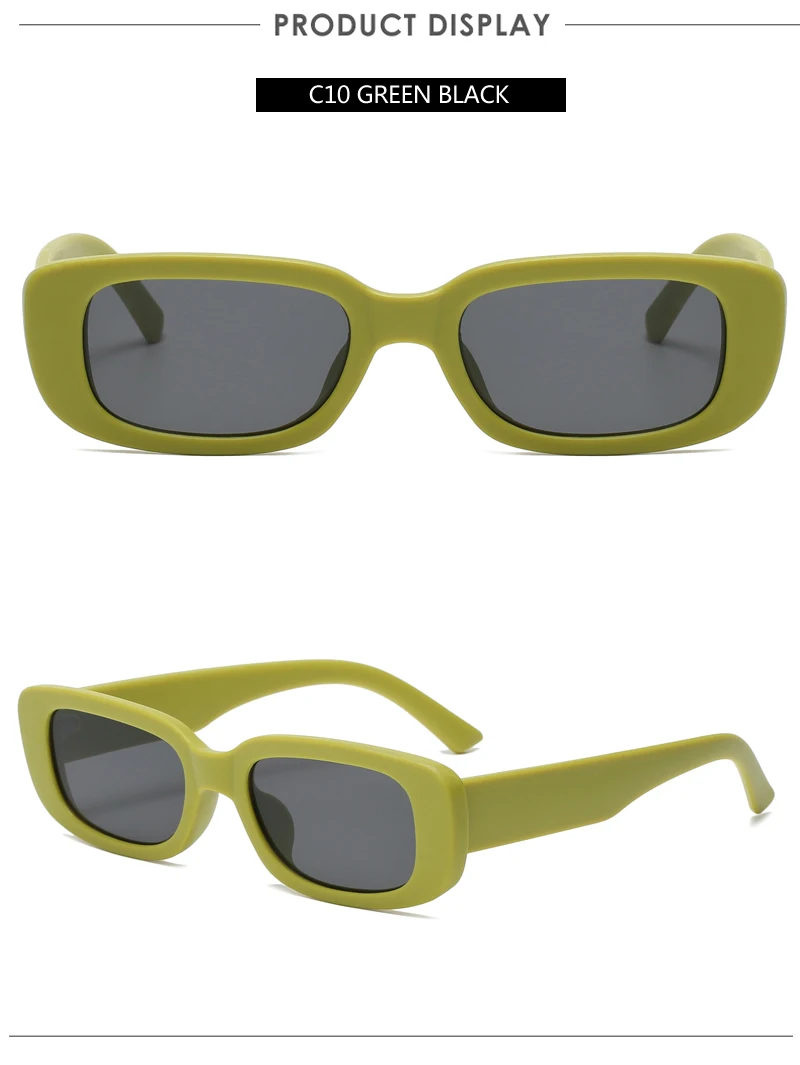 New Small Sunglasses Women Men Trendy Vintage Brand Designer Hip Hop Square Green Sun Glasses Female Eyewear UV400 big round sunglasses