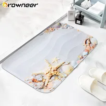 Bathroom Mat Flannel Printed Absorbent Non-slip Floor Rugs Bathtub Side Carpet Shower Room Entrance Doormat 2 Sizes Home Décor