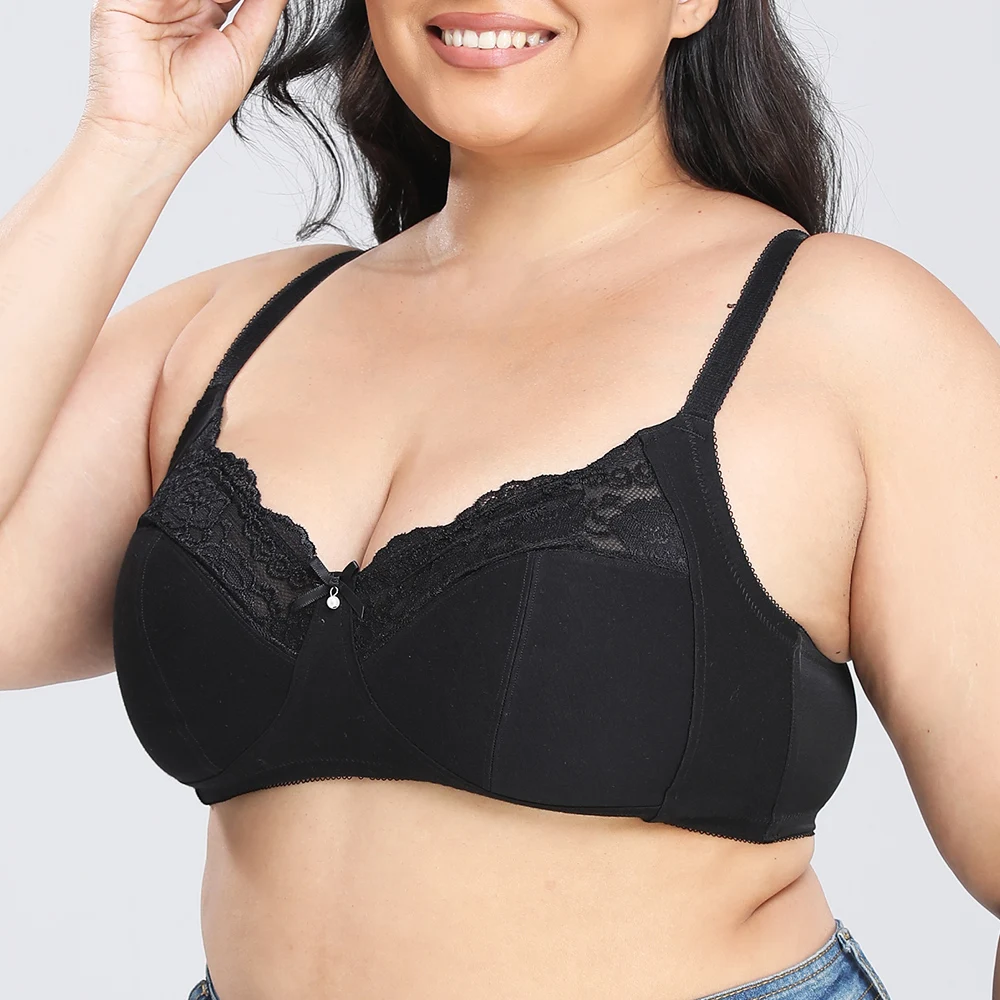 

Womens Bra Large Cup Lace Unlined Wireless Sexy Lingerie Plus Size Female Bralette Underwear Tops Oversized 38-50 G H I J K