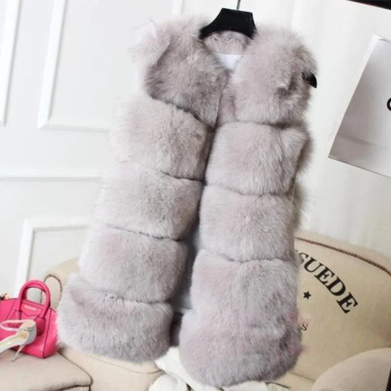 6XL зимняя женская меховая жилетка зимние жилеты из искусственного лисьего меха женские пальто куртка Женский женские меховые пальто V149