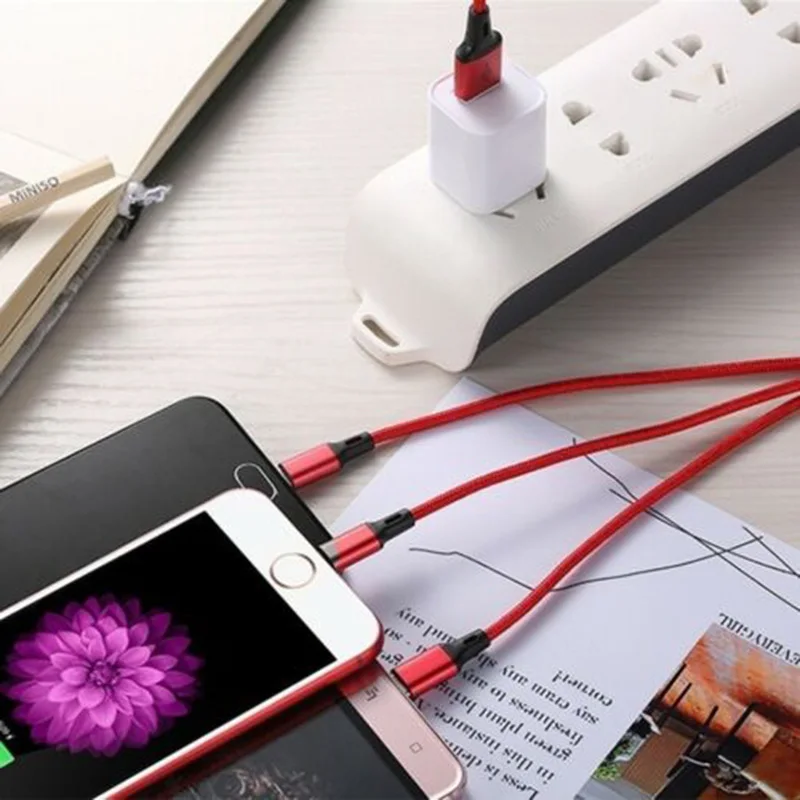 USB кабель для iPhone XS X 8 7 6 зарядное устройство 3 в 1 микро USB кабель для Android USB TypeC кабели для мобильных телефонов для samsung S9