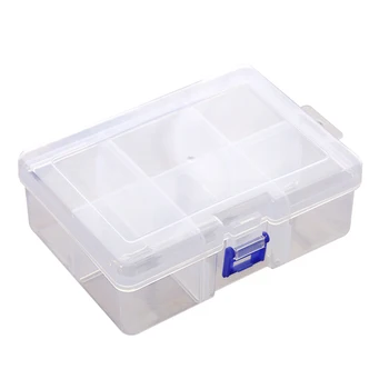 

6 Removable Plastic Storage Box Jewelry/Earring/Tools Container Organizer