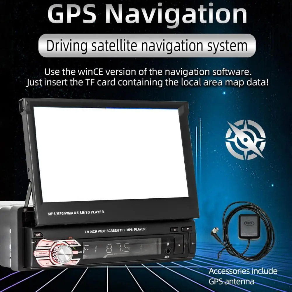 9601GS Car MP5 Player 7inch HD Foldable Screen GPS Navigation Bluetooth Auto Multi-media Player Car electronic Accessories