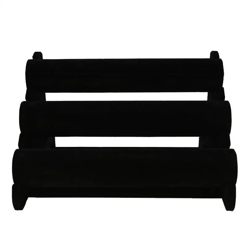 Mult-layer Black Portable Velvet Bracelet Bangle Necklace Display Stand Holder Jewelry Stand Holder Bracelet Organizer