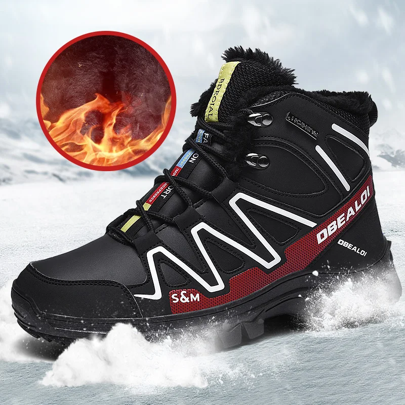 

2019 New Men Winter Snow Boots Plus Velvet Botas Masculinas Male Waterproof Warm Boots Men High Top Sneakers Outdoor Sport Shoes